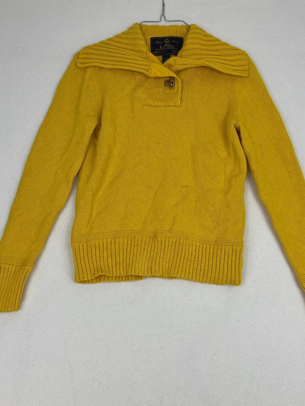 Ralph Lauren LRL Lauren Jeans Co. Mustard Knit Sweater P/M Y2K
